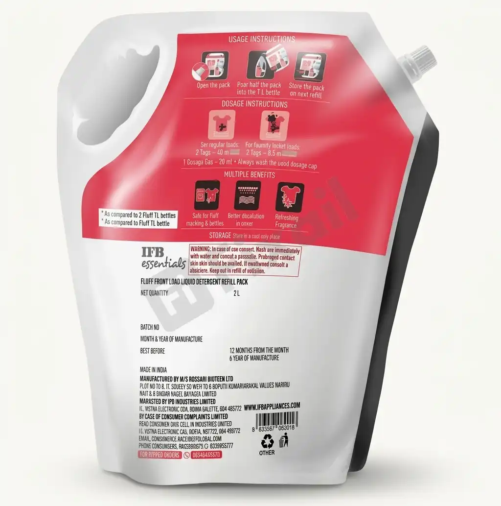 IFB Washing Machine FLUFF REFILL Liquid Detergent | Front Load | 2 L